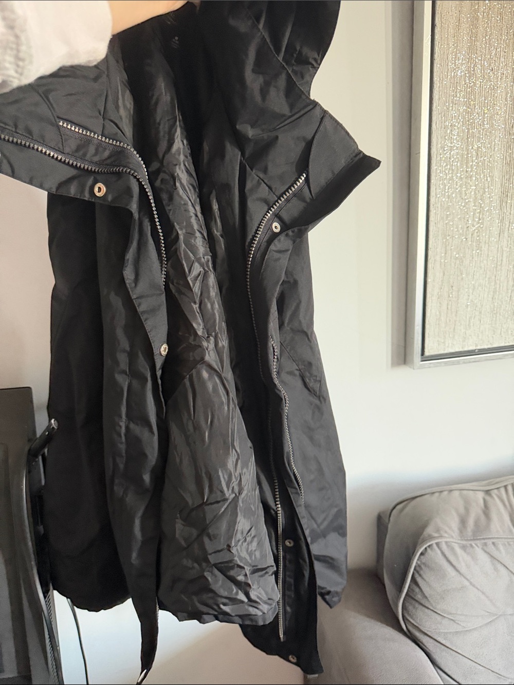 Faded Glory Black Hooded Puffer Coat